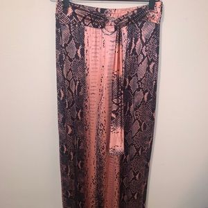 Snake print wide leg trouser form Boohoo